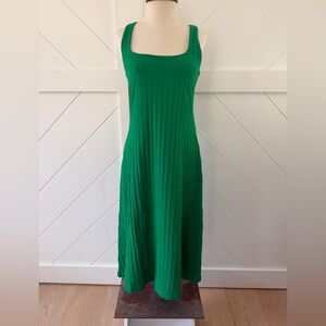 NWT Zara Green Ribbed Midi Dress